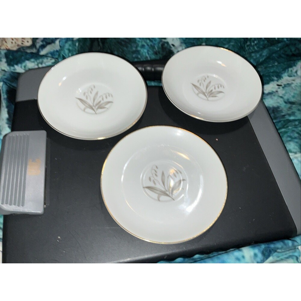 Golden Rhapsody 1961 Set Of 3 Saucers Kaysons Fine China Made in Japan New